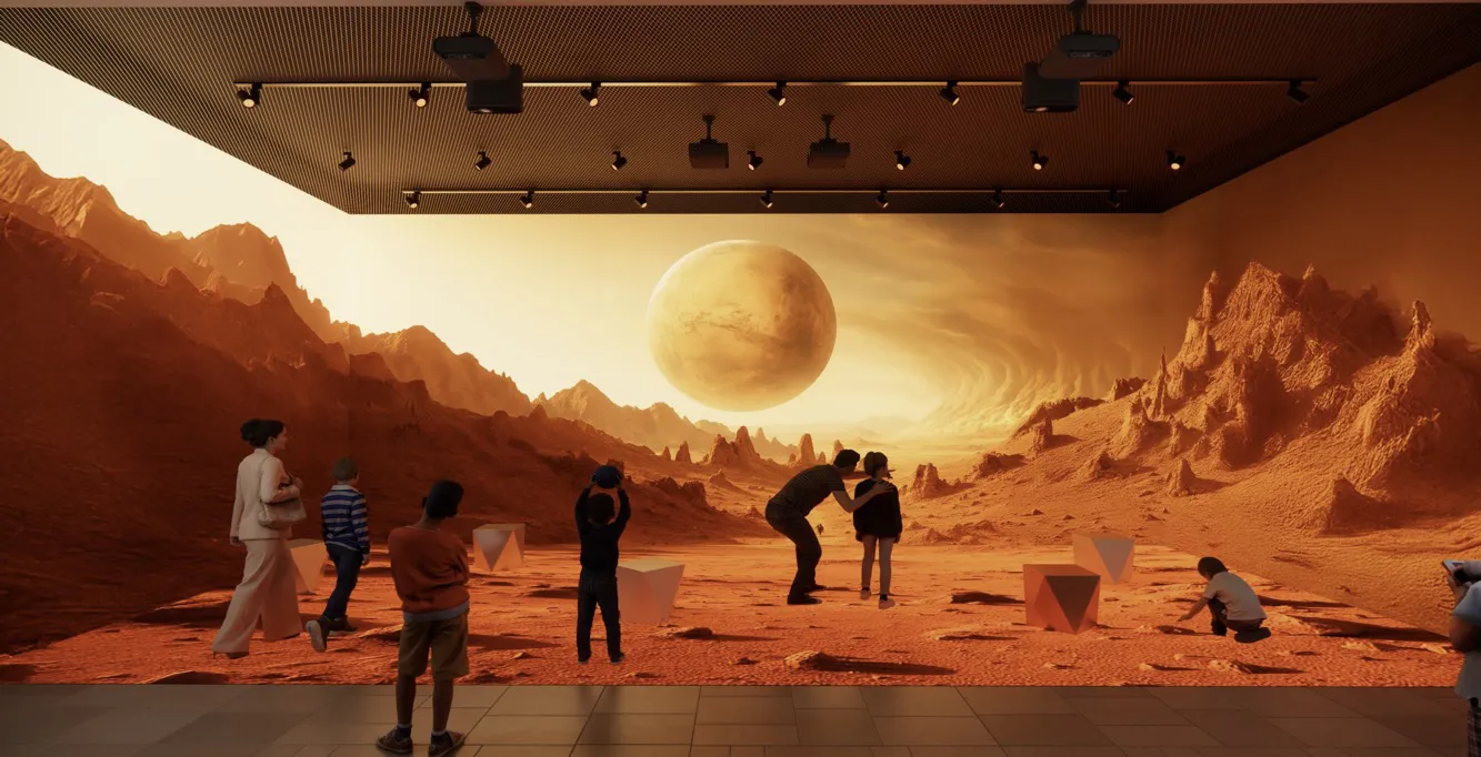 우주 체험 라이브러리(Space IXE) 실감형 미디어월 체험존 구상
