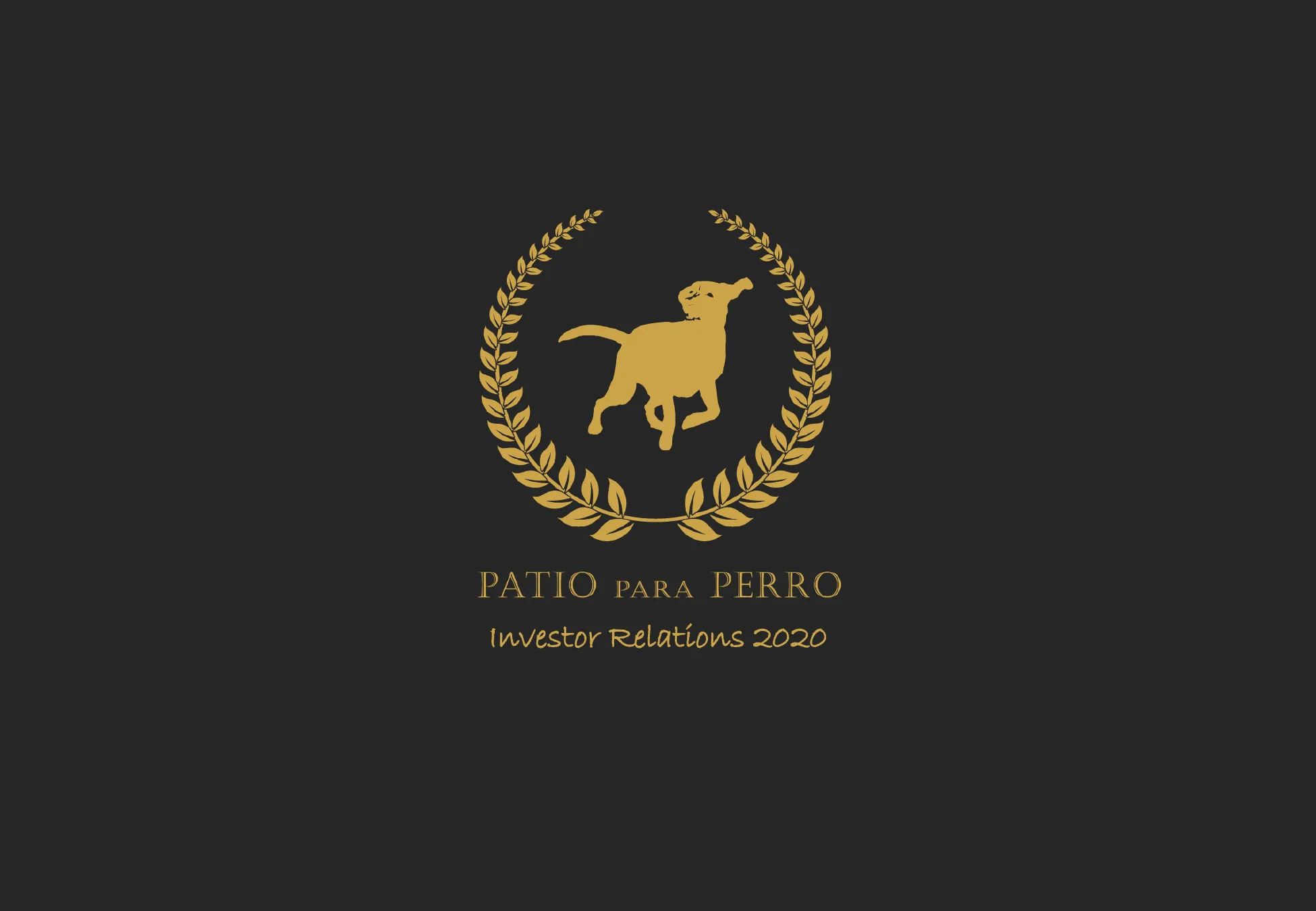 Patio para Perro BI — 월계수 리스 안에서 달리는 반려견 심벌